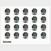 Sticker Rond Fleur de cactus nocturne (Feuille)