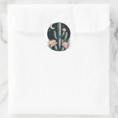Sticker Rond Fleur de cactus nocturne (Sac)