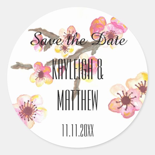 Sticker Rond Fleur de cerise (Devant)