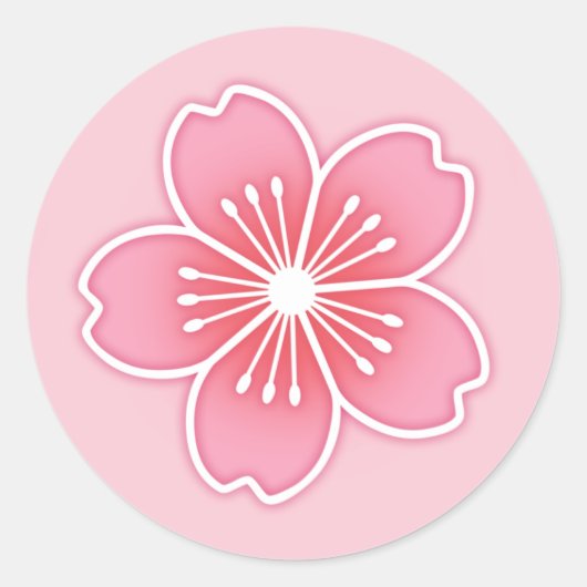Sticker Rond Fleur de cerise (Devant)
