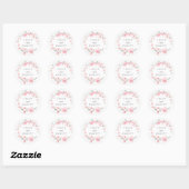 Sticker Rond Fleur de cerise rose Mariage floral Favoriser (Feuille)