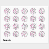 Sticker Rond Fleur de cerisier blanc sur blanc (Feuille)