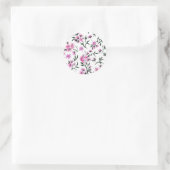 Sticker Rond Fleur de cerisier blanc sur blanc (Sac)