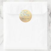 Sticker Rond Fleur de cerisier blanche or (Sac)