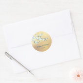 Sticker Rond Fleur de cerisier blanche or (Enveloppe)