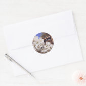Sticker Rond Fleur de cerisier. Joyeux Pâques. (Enveloppe)
