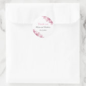 Sticker Rond Fleur de cerisier rose printemps. Merci floral (Sac)
