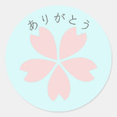 Sticker Rond Fleur de cerisier Sakura - Merci (Devant)
