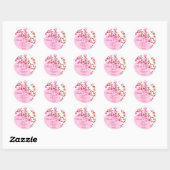 Sticker Rond Fleur de cerisier Sakura rose blanc Anniversaire (Feuille)