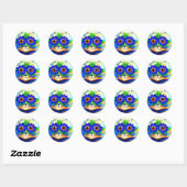 Sticker Rond Fleur de chat (Feuille)