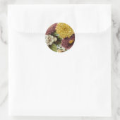 Sticker Rond Fleur de chrysanthème mère florale (Sac)