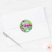 Sticker Rond Fleur de coeur rose (Enveloppe)