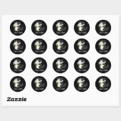 Sticker Rond Fleur de colle Funny Bordure Collie Chien Pun Dark (Feuille)