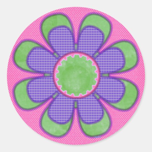 Sticker Rond Fleur de contrôle pourpre (Devant)