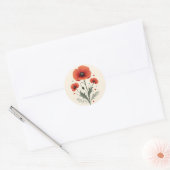Sticker Rond Fleur de coquelicot (Enveloppe)