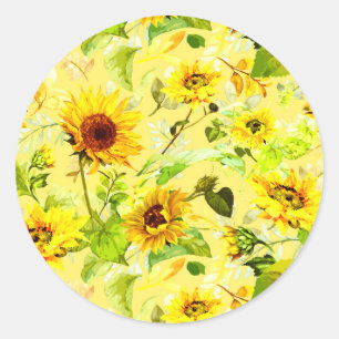 Sticker Rond Fleur de couleur 2