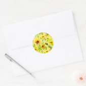 Sticker Rond Fleur de couleur 2 (Enveloppe)
