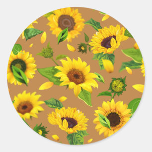Sticker Rond Fleur de couleur 5