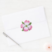 Sticker Rond Fleur de Dogwood rose (Enveloppe)
