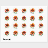 Sticker Rond Fleur de feu Dahlia (Feuille)