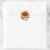 Sticker Rond Fleur de feu Dahlia (Sac)