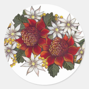Sticker Rond Fleur de flanelle de Warratha
