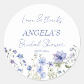 Sticker Rond Fleur de fleur sauvage bohème faveur de douche de  (Devant)