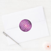 Sticker Rond Fleur de Galaxie rose Life (Enveloppe)