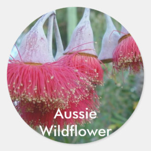 Sticker Rond Fleur de gomme rouge