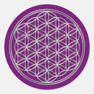 Sticker Rond Fleur de la vie / Blume des Lebens - cristal brill