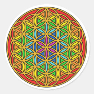 Sticker Rond Fleur de la vie Chakra1