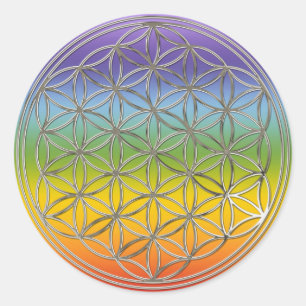 Sticker Rond Fleur de la vieChakren