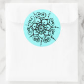 Sticker Rond Fleur De L'Amour (Henné) (Turquoise) (Sac)