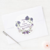Sticker Rond Fleur de lavande d'orchidées violettes Enregistrer (Enveloppe)