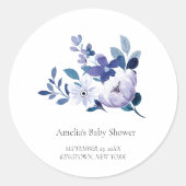 Sticker Rond Fleur de lavande violette | BABY SHOWER (Devant)