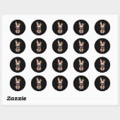 Sticker Rond Fleur de léopard gigi lapin joyeuses pâques printe (Feuille)