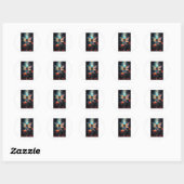 Sticker Rond Fleur de libellules - Verre tendu (Feuille)