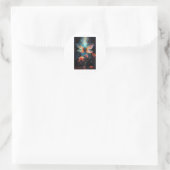 Sticker Rond Fleur de libellules - Verre tendu (Sac)