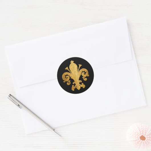 Sticker Rond Fleur de lis (Enveloppe)