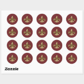 Sticker Rond Fleur de Lis (Feuille)