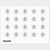 Sticker Rond fleur de lis (Feuille)