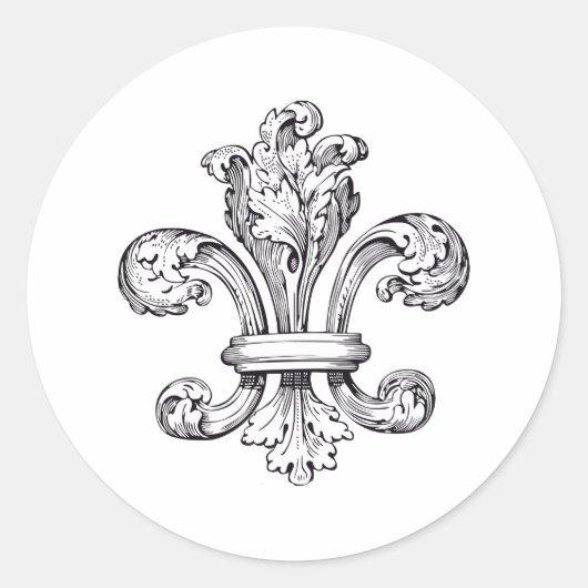 Sticker Rond fleur de lis (Devant)