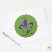 Sticker Rond Fleur-de-Lis-1 Ex Libris Plaque-livre (Enveloppe)