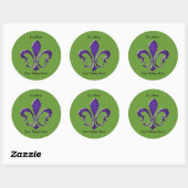 Sticker Rond Fleur-de-Lis-1 Ex Libris Plaque-livre (Feuille)