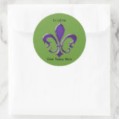 Sticker Rond Fleur-de-Lis-1 Ex Libris Plaque-livre (Sac)