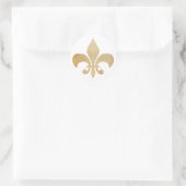 Sticker Rond Fleur de Lis Antique Or Tan (Sac)