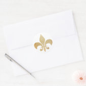 Sticker Rond Fleur de Lis Antique Or Tan (Enveloppe)