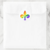 Sticker Rond Fleur de Lis Arc en Ciel (Sac)