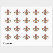 Sticker Rond Fleur de Lis avec motif 02 (Feuille)
