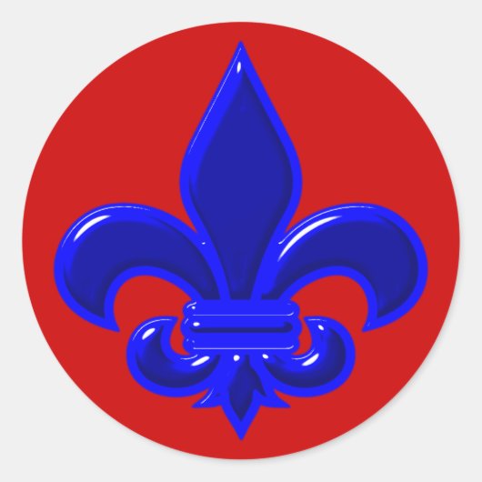 Sticker Rond Fleur de lis bleu (Devant)
